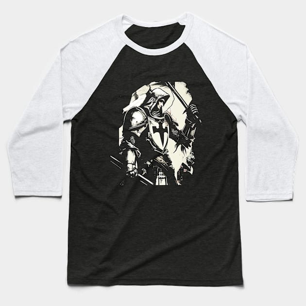 Dragon Slayer: Saint George black and white Edition Baseball T-Shirt by Phantom Troupe